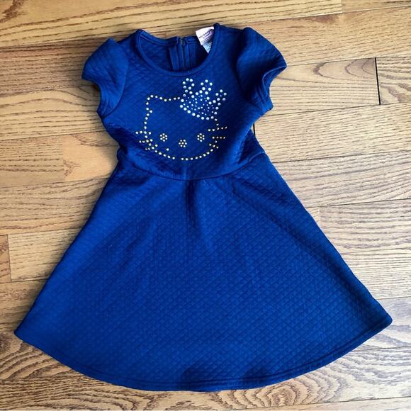 Sanrio Hello Kitty Authentic A-Line Blue Emblem Rhinestones Dress Girl’s Size 6X - Picture 7 of 7